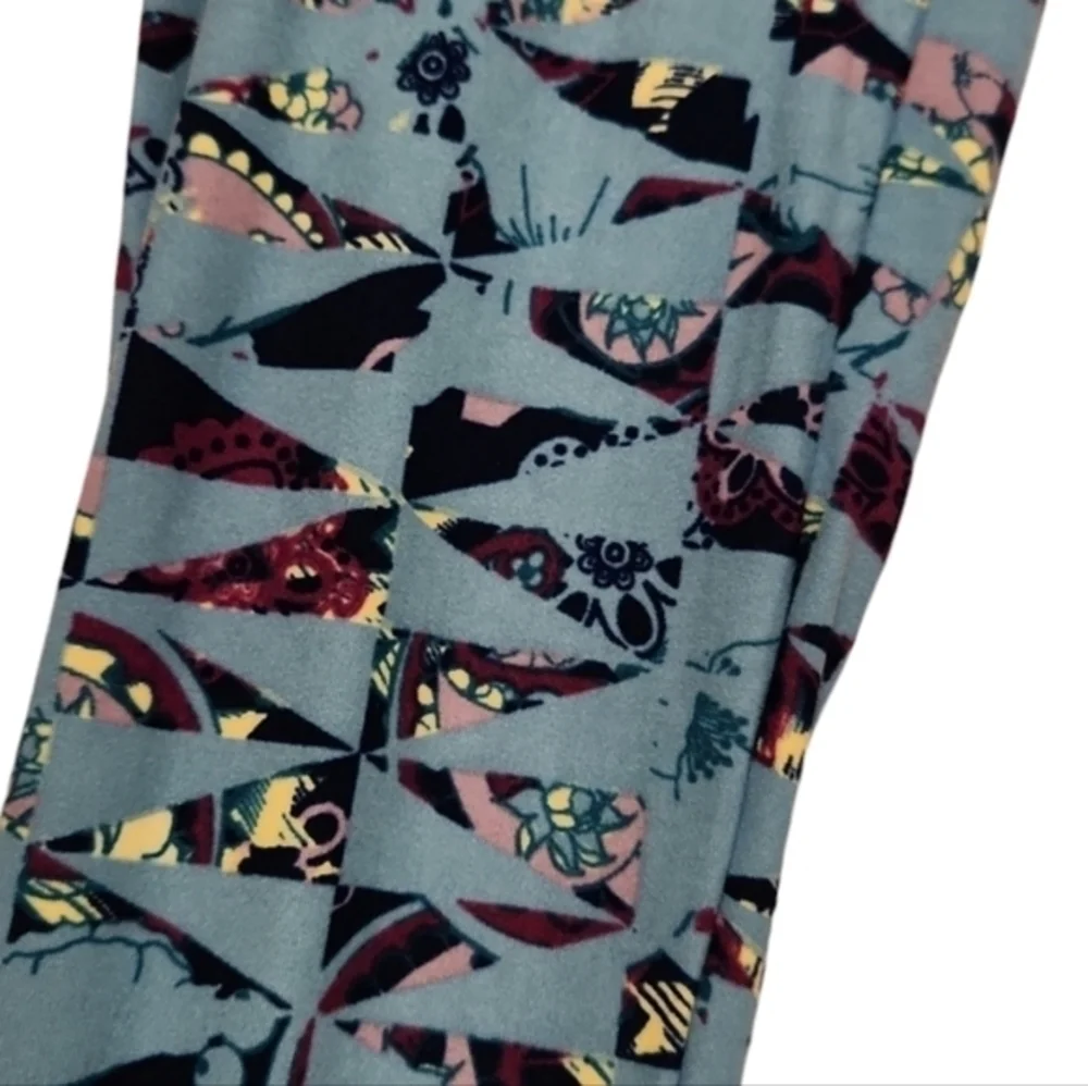 LuLaRoe‎ Blue Geometric Print Stretchy One Size Womens Leggings Ladies Pants